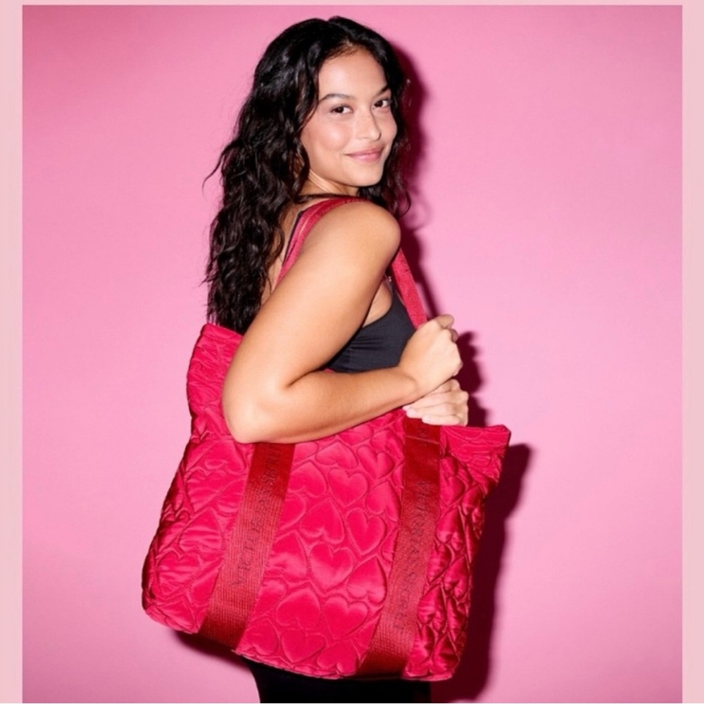 Victoria's Secret Red Quilted Tote Bag